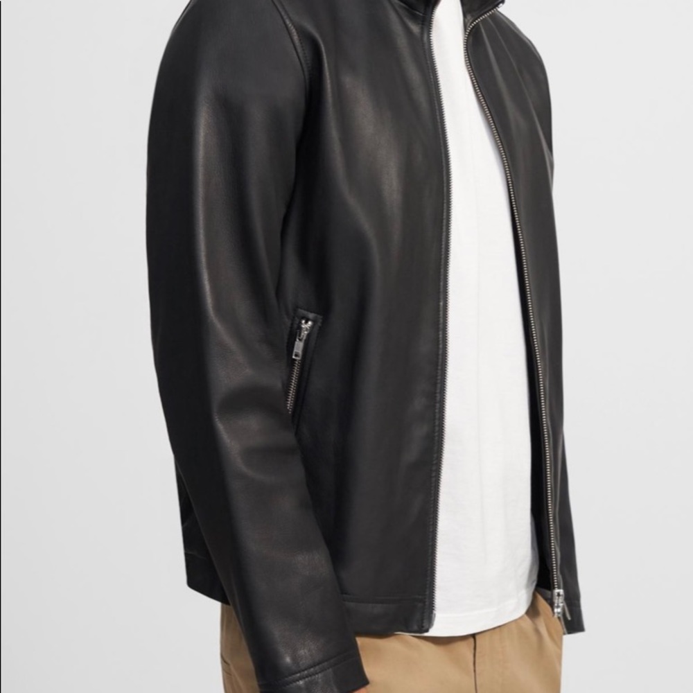 Theory Black Leather Jacket